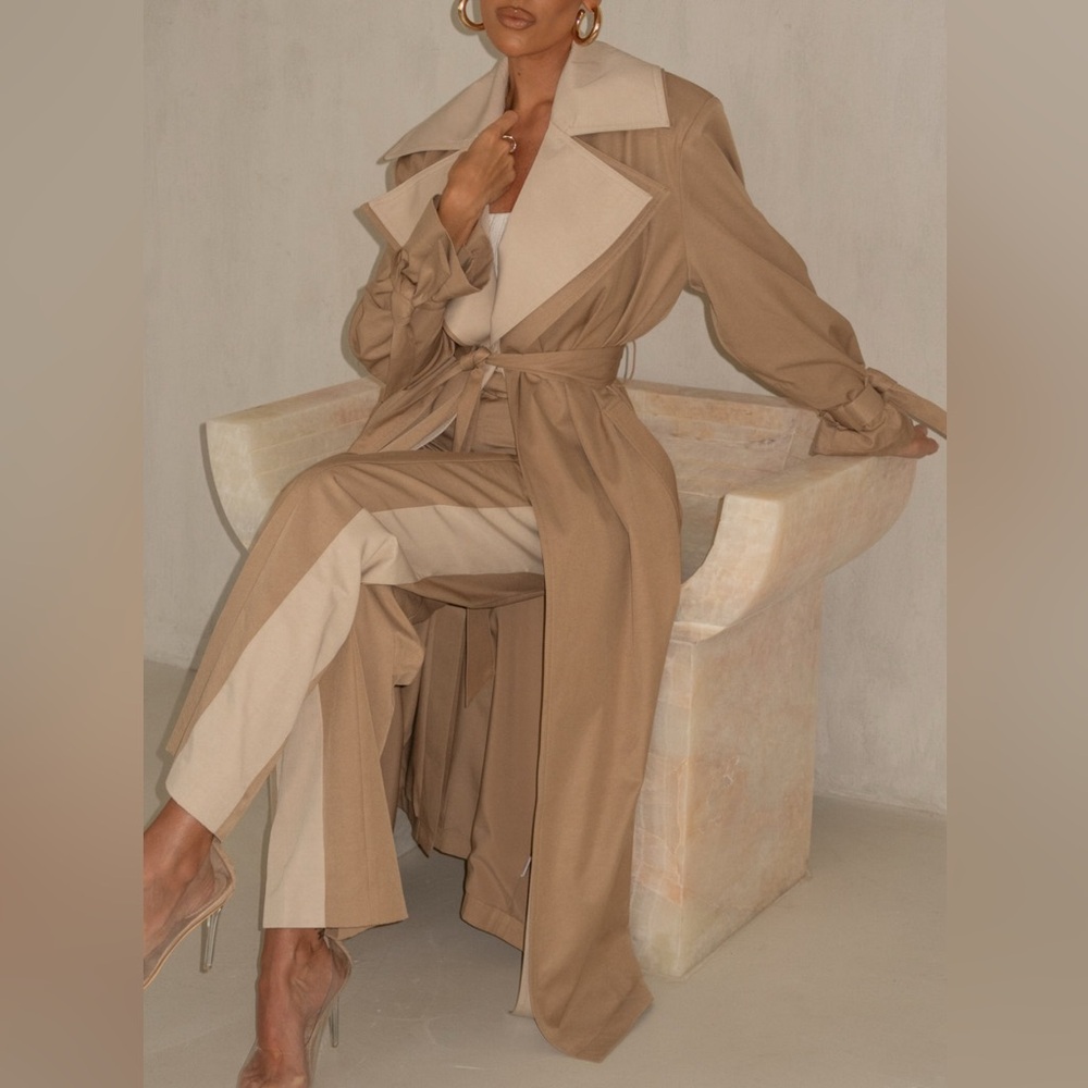 Khaki Shona Oversized Coat - S/M & Also Khaki Shona Pants Size Small
